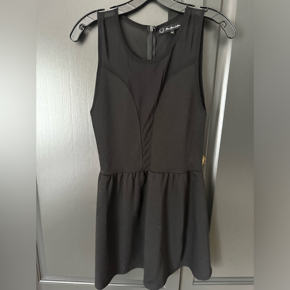 For Love and Lemons Black Mesh Sleeveless Dress